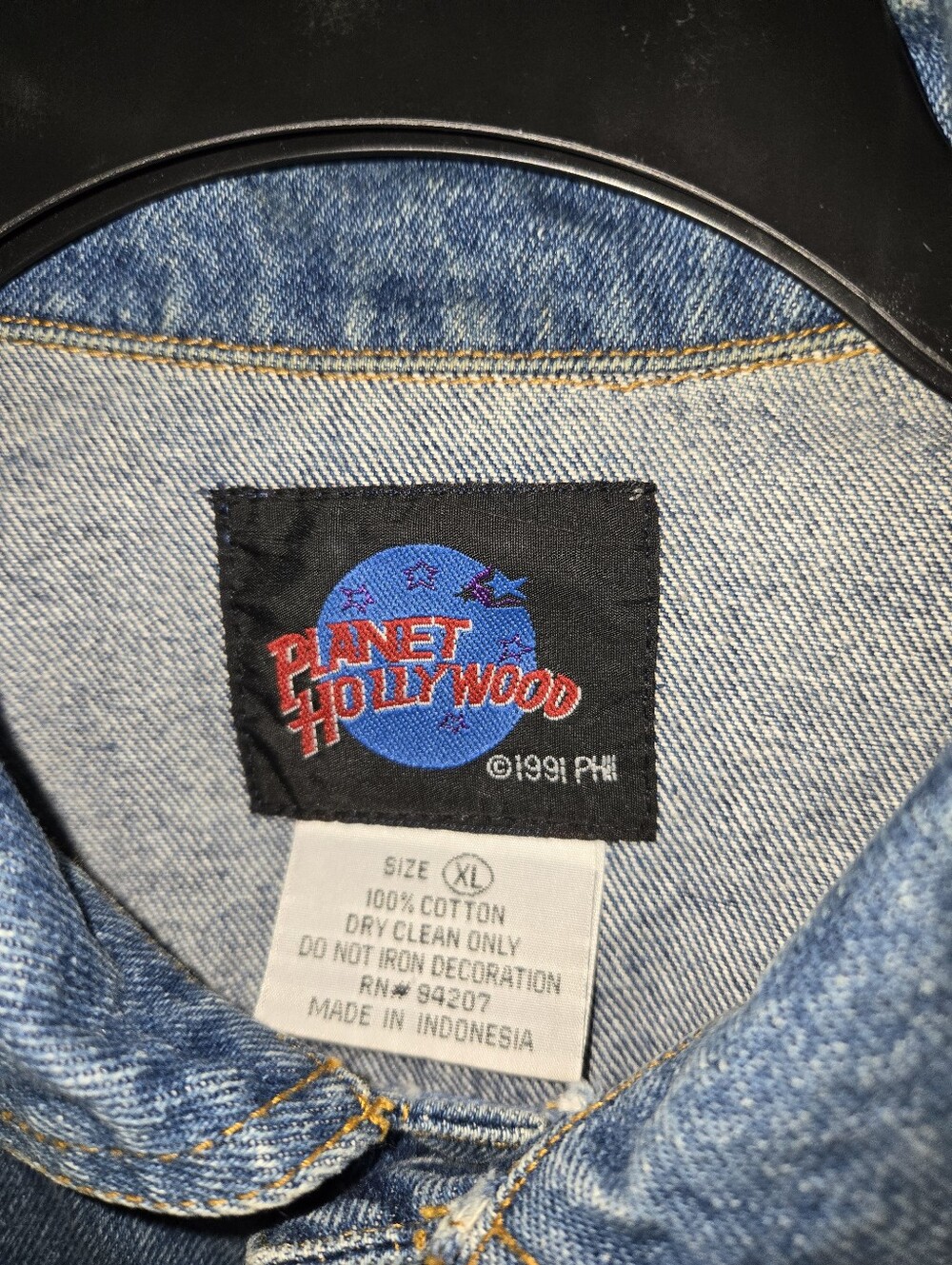 Vintage Planet Hollywood Embroidered Denim Jacket- Key West - Picture 5 of 8